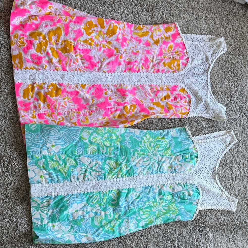 Lilly Pulitzer Pink and Green Mini Dresses size 4